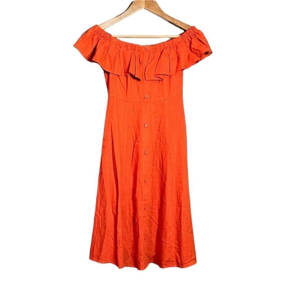 NWT! Forever 21 linen blend woven dress in brick